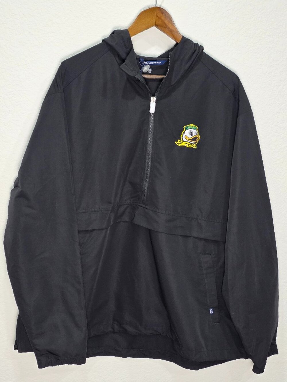 NWOT Cutter & Buck Oregon Ducks Charter Eco Half-Zip Anorak Jacket Men's XL